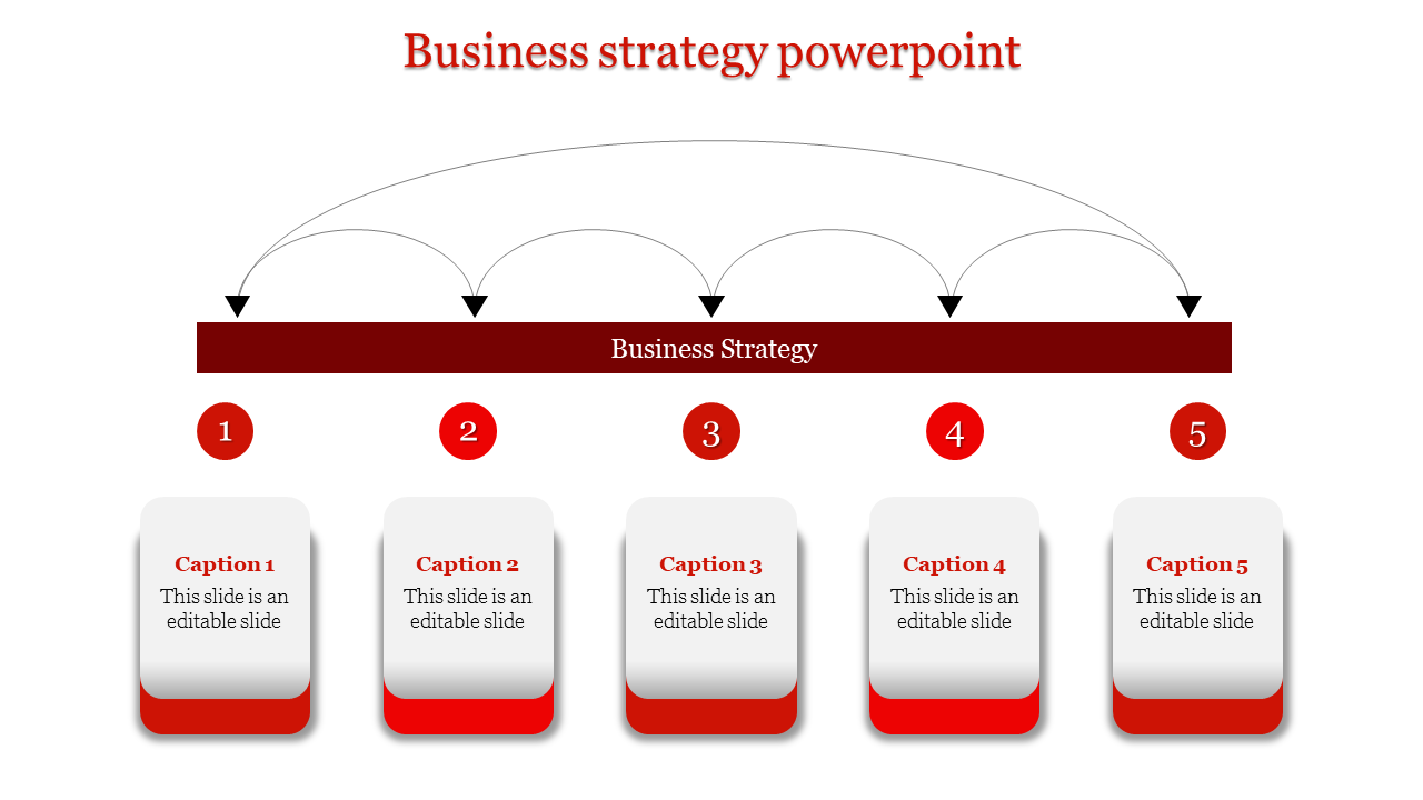 Magnificent Business Strategy PowerPoint with Five Nodes